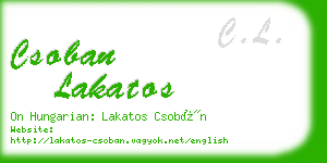 csoban lakatos business card